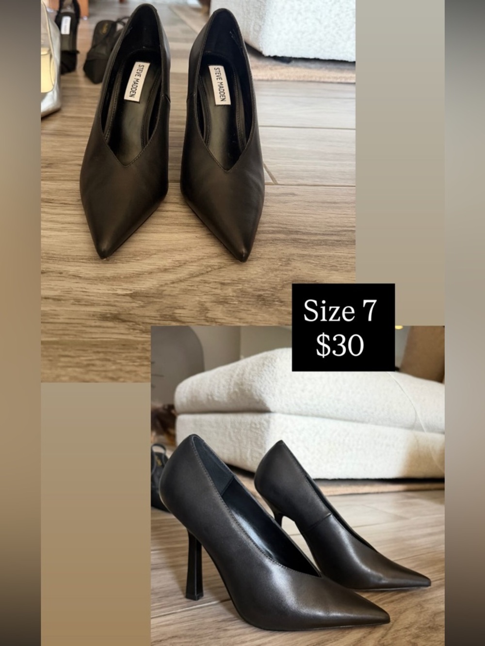 Steve Madden Black Pointed Toe Stiletto Pumps